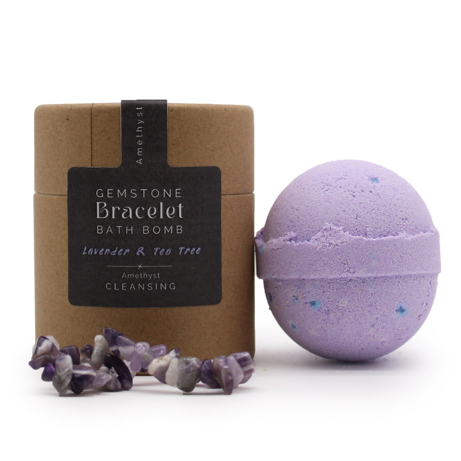 219992 Amethyst Gem Bracelet Bath Bomb Ametisto akmens apyrankės vonios burbulas – Levanda ir arbatmedis su jūros druska - Image 1
