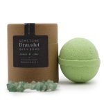 Green Aventurine Gem Bracelet Bath Bomb Žaliojo aventurino akmens apyrankės vonios burbulas – Citrina ir Laimas su jūros druska