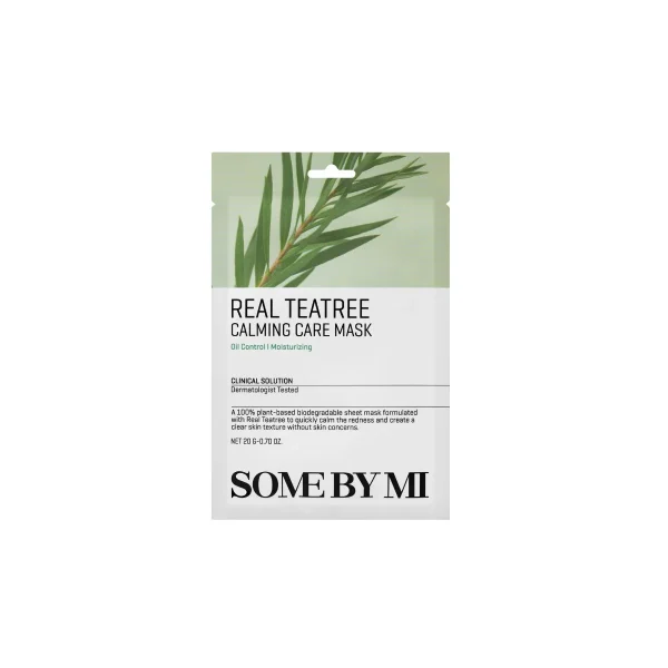 SOME BY MI – Real Teatree Calming Care Mask – 1pc Nomierinoša un poras attīroša lokšņu maska ar tējas koku