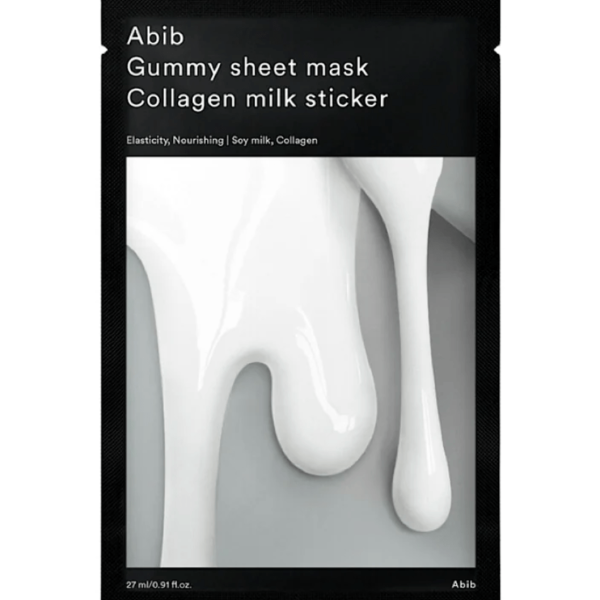 Abib Gummy Sheet Mask Collagen Milk Sticker Lokšņu sejas maska ar kolagēnu
