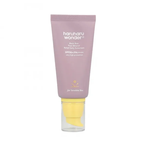 HaruHaru Black Rice Pure Mineral Relief Daily Sunscreen SPF50+/PA++++ apsauginis kremas nuo saulės su mineraliniais filtrais