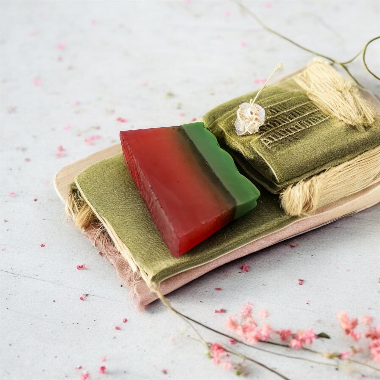 Tropikų Rojaus – Braškinio kvapo natūralus muilas Tropikų Rojaus – braškinio kvapo natūralus muilas - Image 1