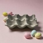 Kiaušinių laikiklis – 6 tinklelių kiaušinių padėklas ir laikymo indas