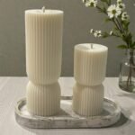 Sojų vaško žvakės su padėkliuku